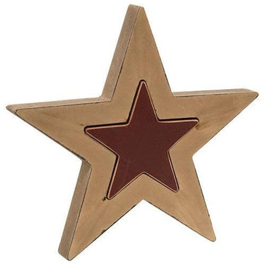 2 Set Burgundy & Mustard Cutout Stars - The Fox Decor